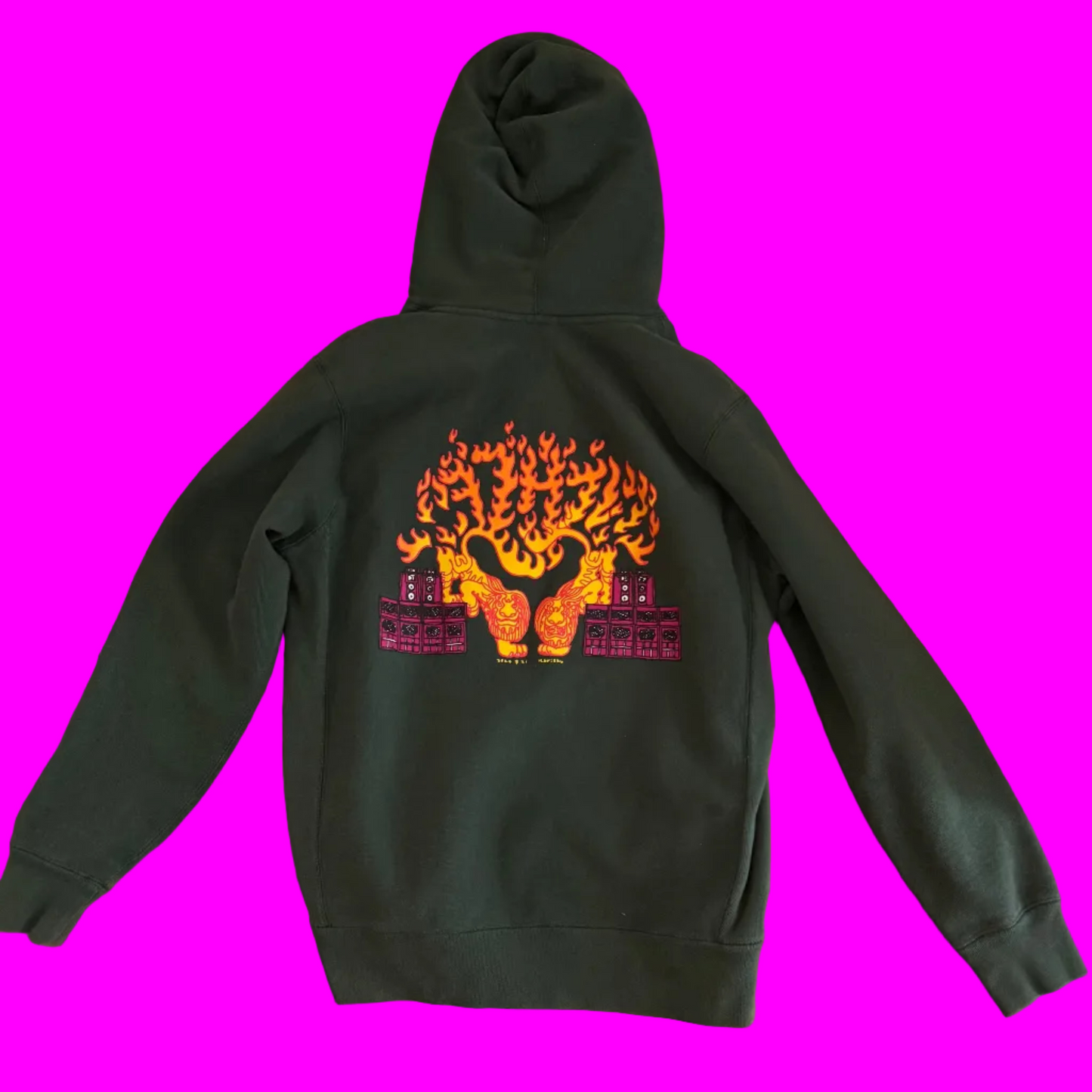 Double Lion Premium Heavyweight Cross Grain Hoodie  -  Limited! Art by Karishu Japan